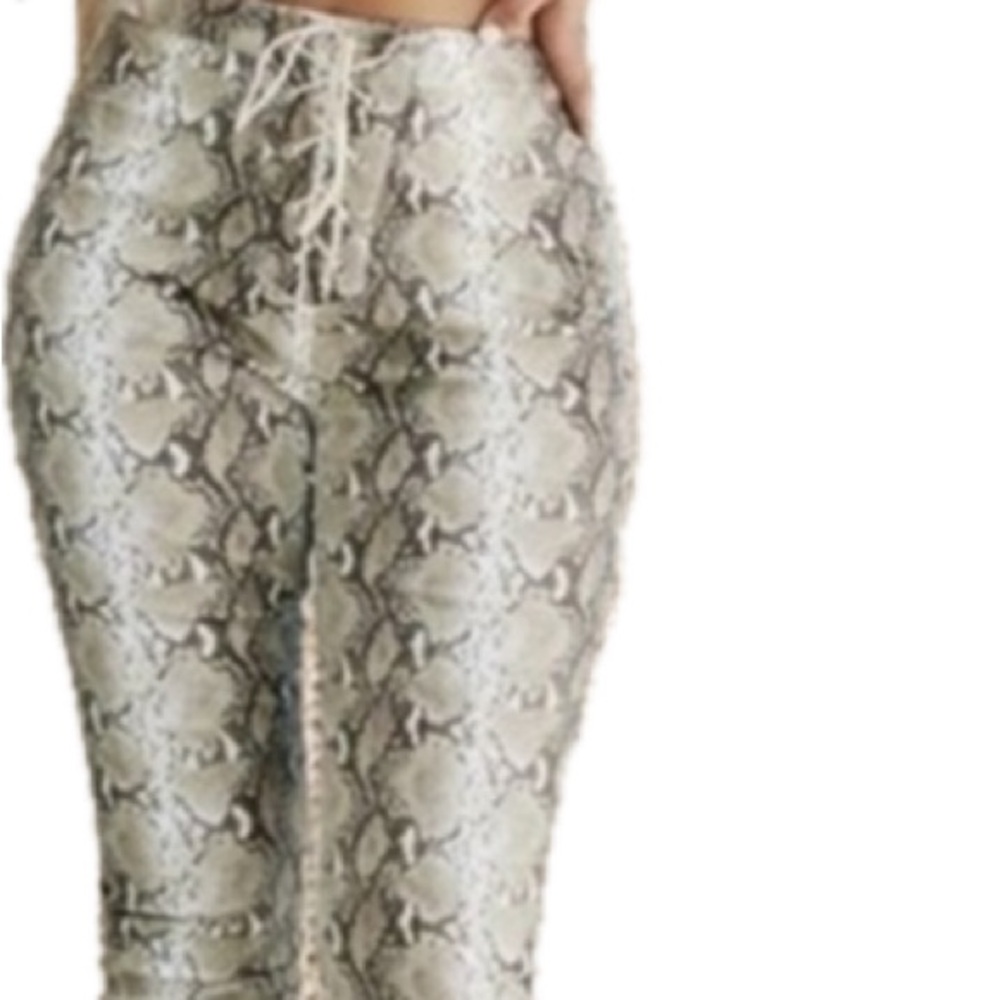 Tiger Mist Leather Snakeskin Pants